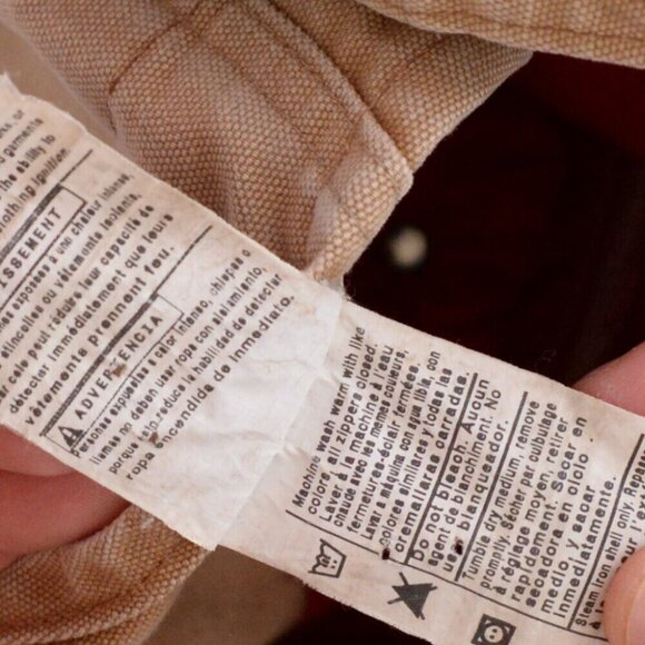 '06 Carhartt Distressed W/ Paint Splatter Tan Quilt Lined Overalls 40x36 USA - Picture 15 of 15